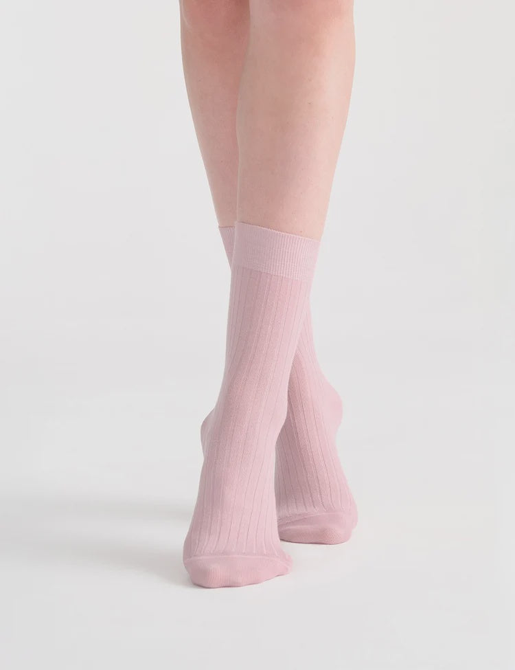 Ladies Socks Classic Rib Crew Tulle- Levante