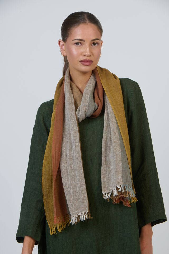 Linen Scarf LN26-8 Naturals by O & J