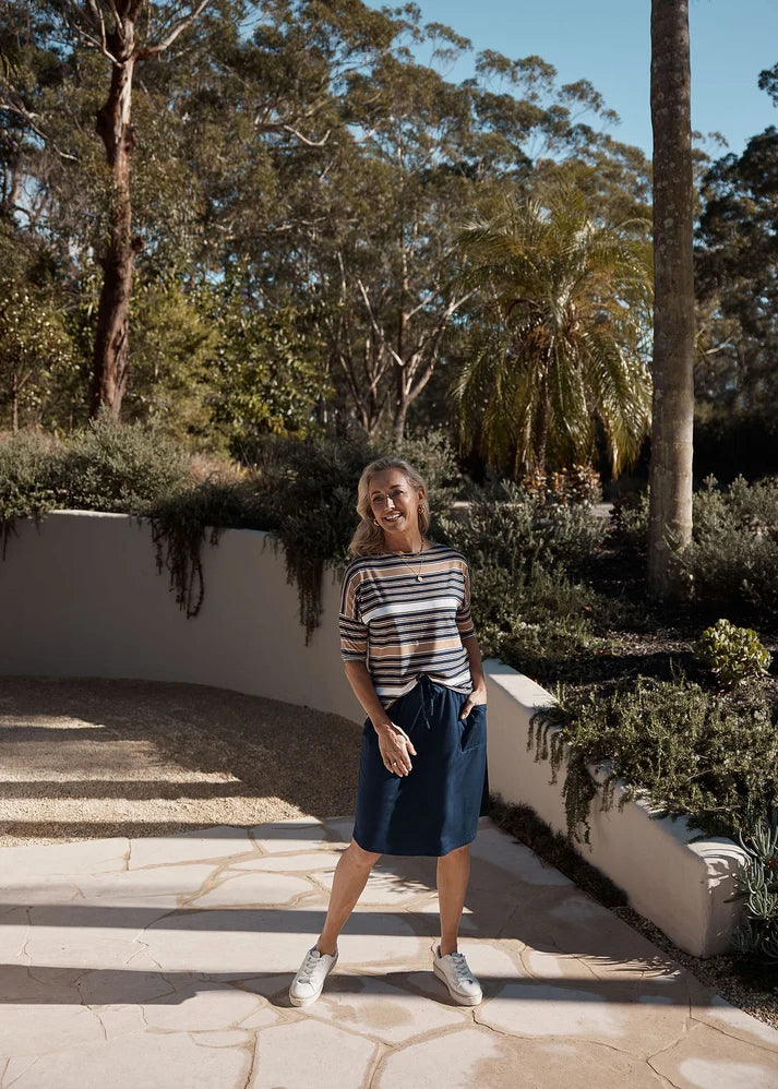Lee Bamboo Skirt Navy - Lou Lou
