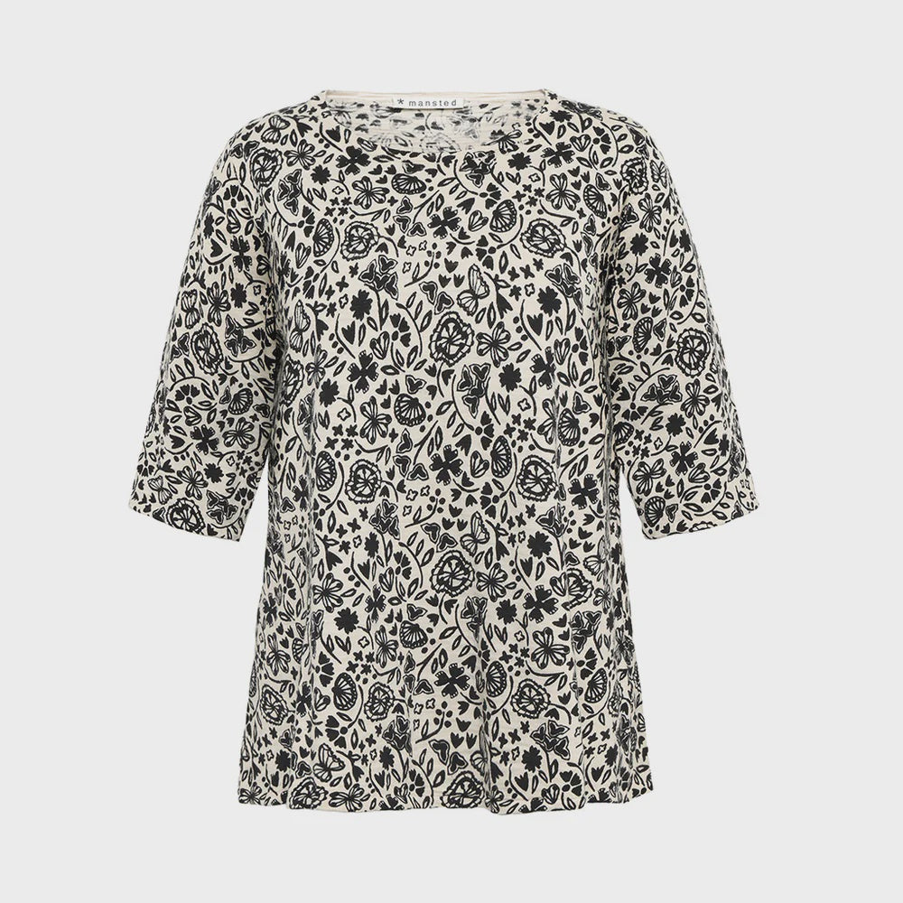 Sun Posy Party Swing Top Black - Mansted