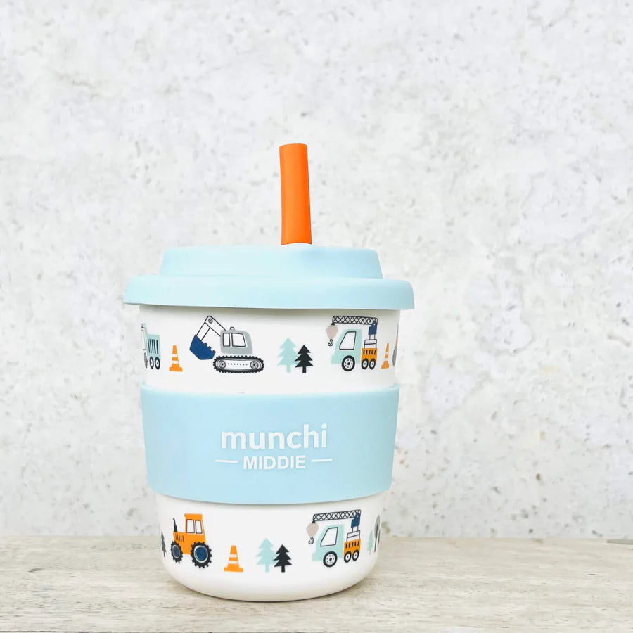 Munchi Middie Cup w/ Silicone Straw (8zo)
