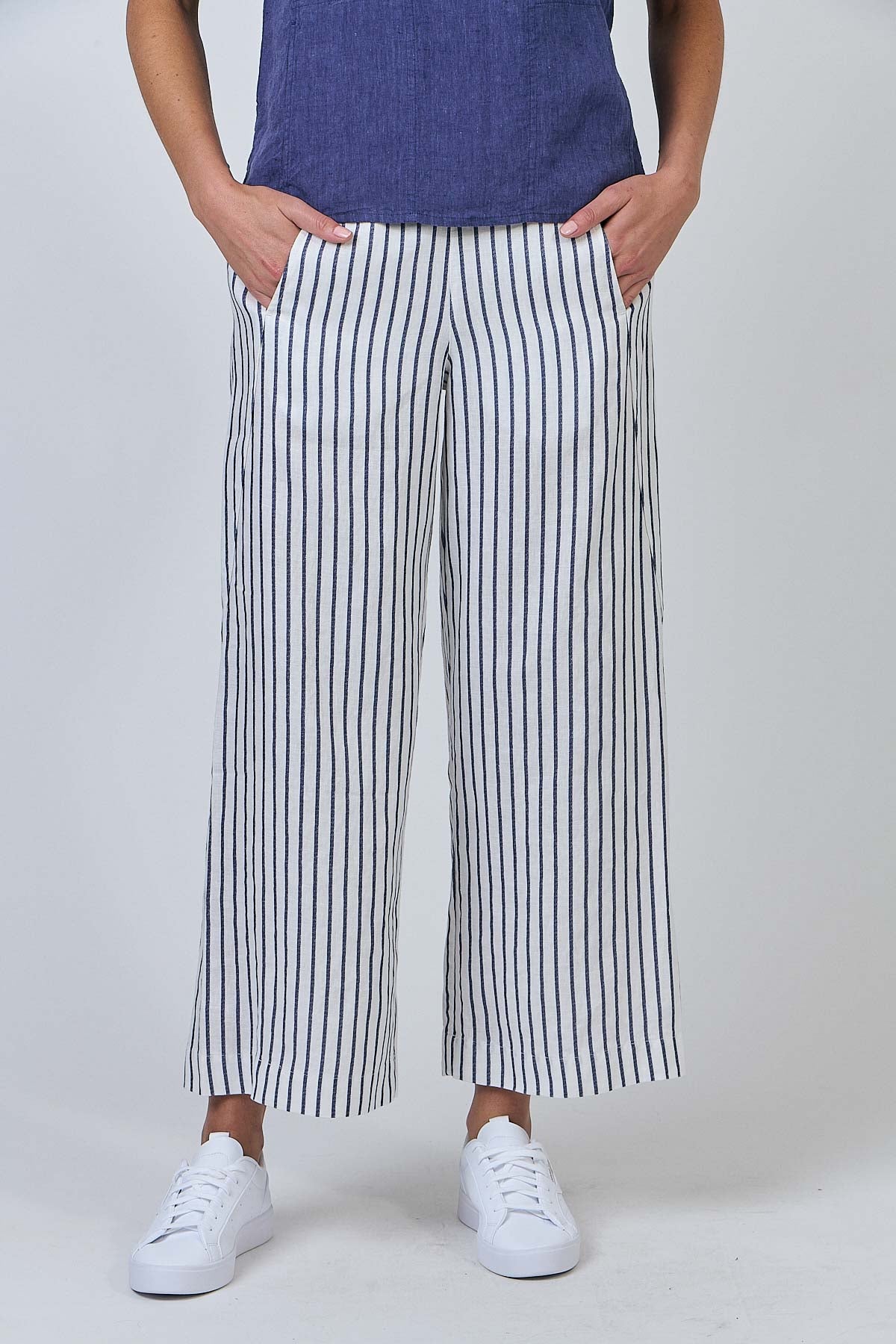 Wide Leg Tailored 100% Linen Pants - Naturals by O & J