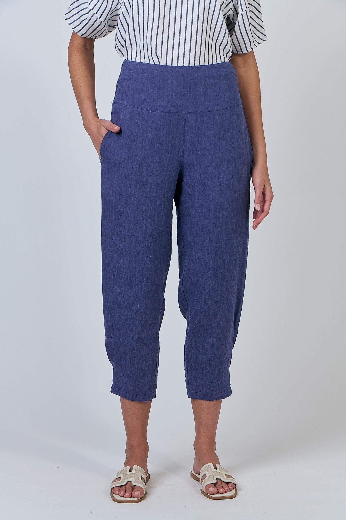 GA615 Wide Waistband Linen Pants