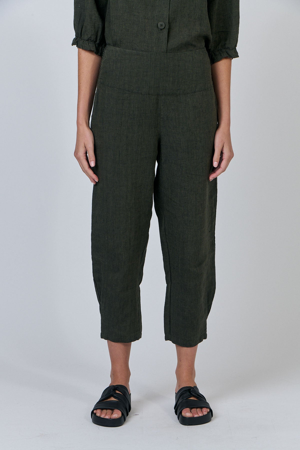 GA615 Wide Waistband Linen Pants