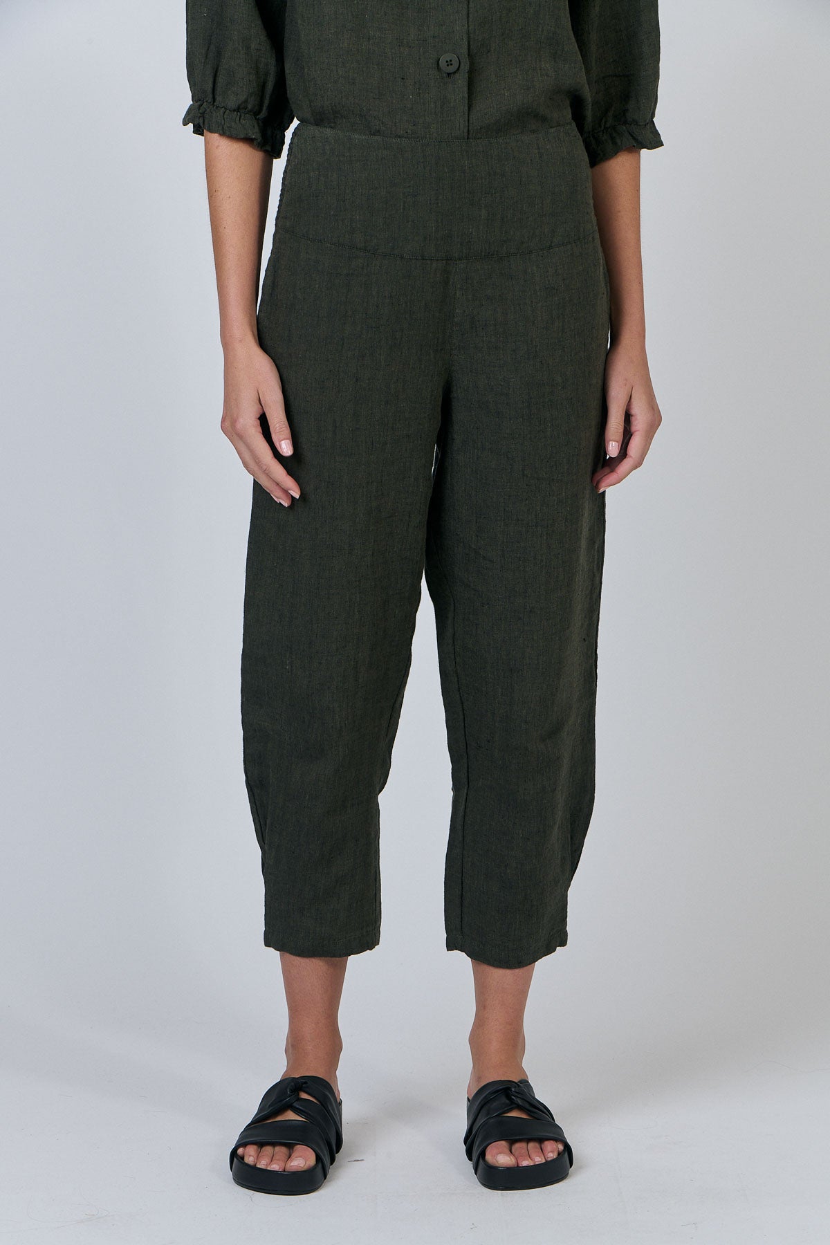 GA615 Wide Waistband Linen Pants