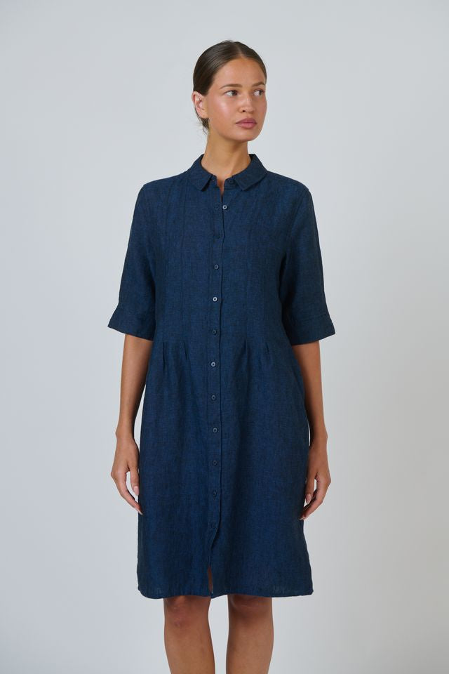 Linen Shirt Dress Eclipse - Naturals by O & J