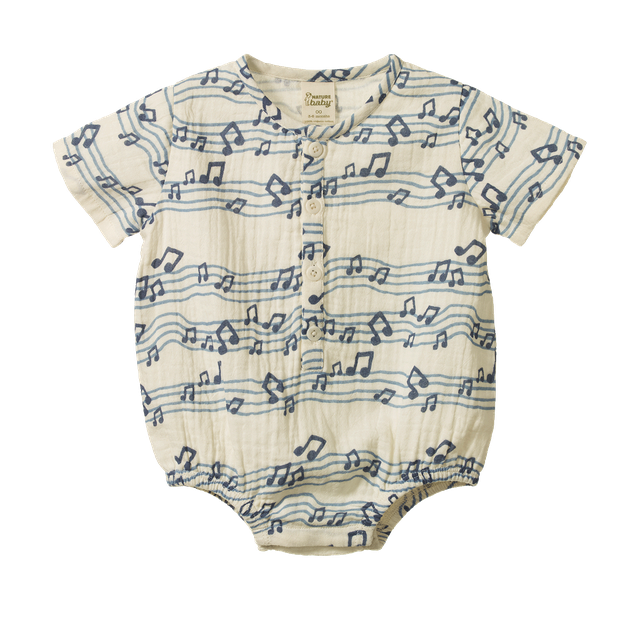 Monty Suit Muslin Rhythm Print - Nature Baby