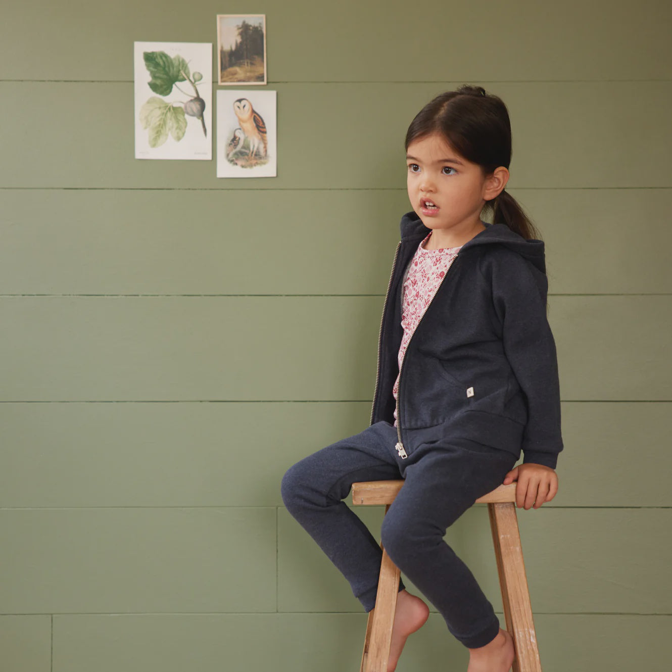 Hooded Sweatshirt Navy Marl Nature Baby