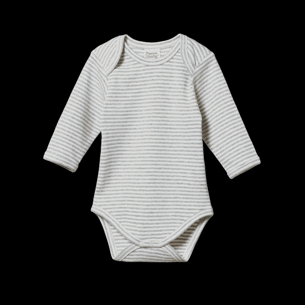 L/S Bodysuit Grey Marl Stripe Nature Baby