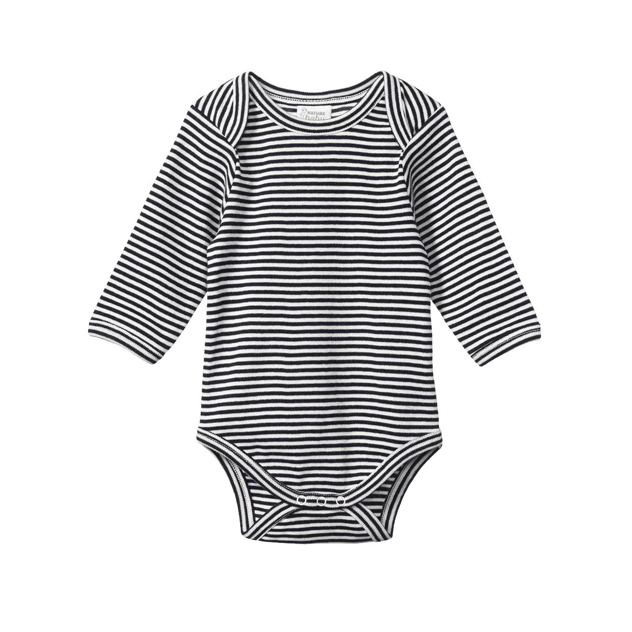 L/S Bodysuit Navy Stripe Nature Baby