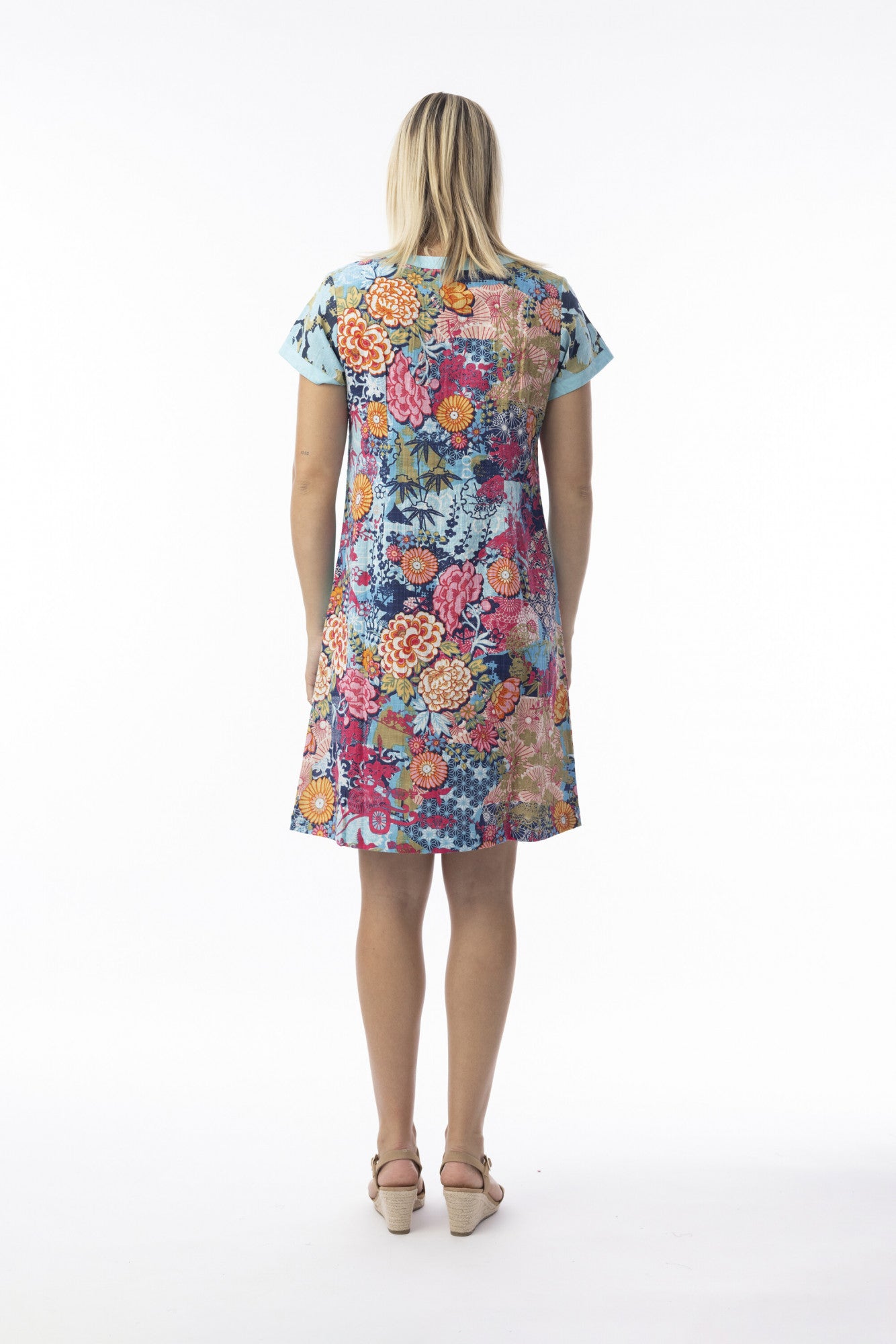 20140 Ikebana Dress Patch Short Sleeve