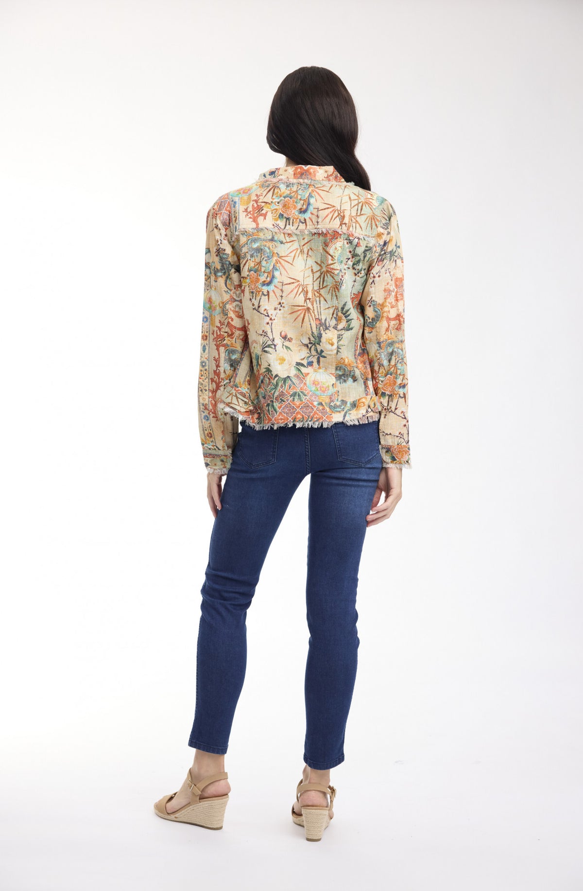 Gordes Jacket Fringe Main Print - Orientique