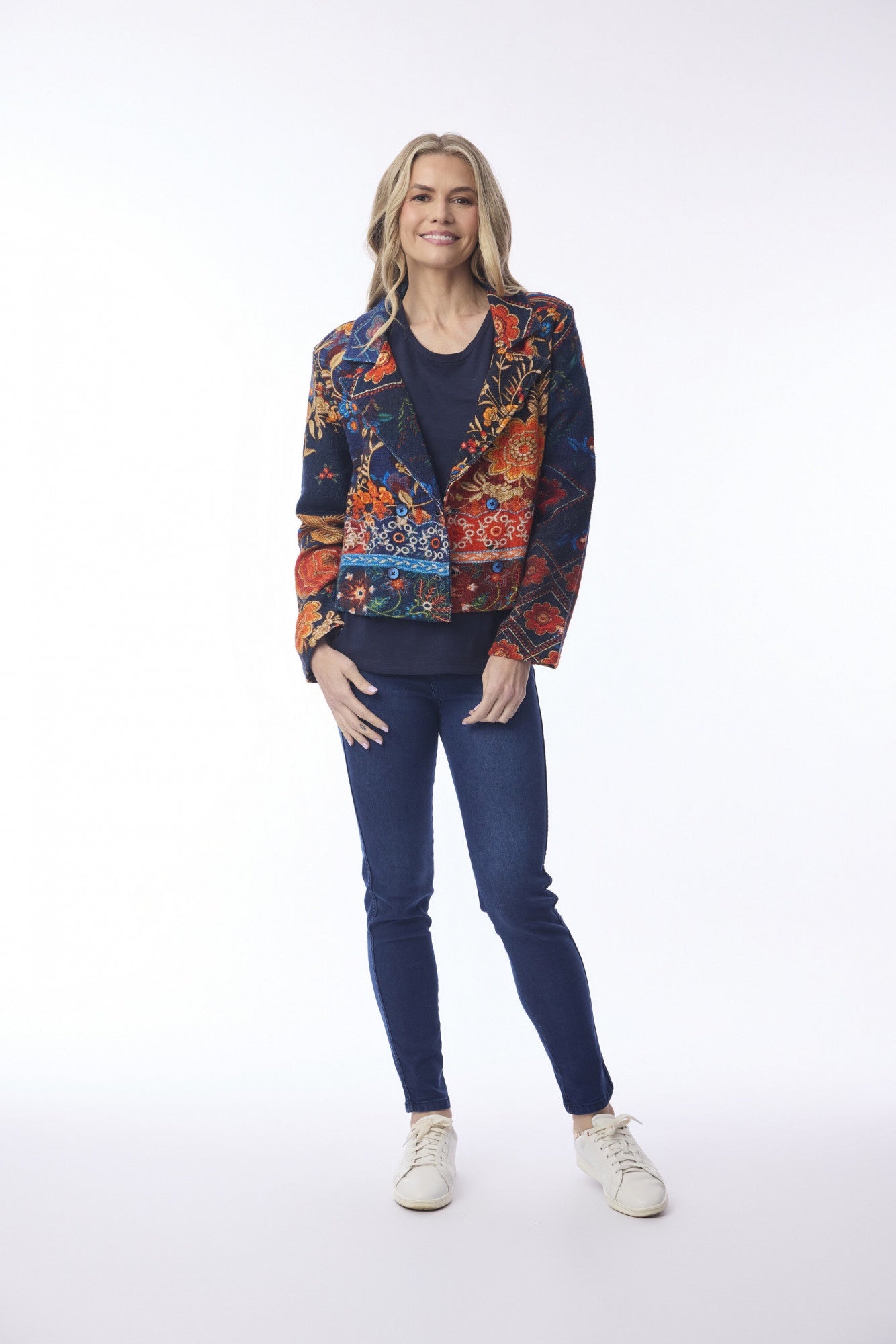 Digital Blazer Short Embroidery Print Orientique