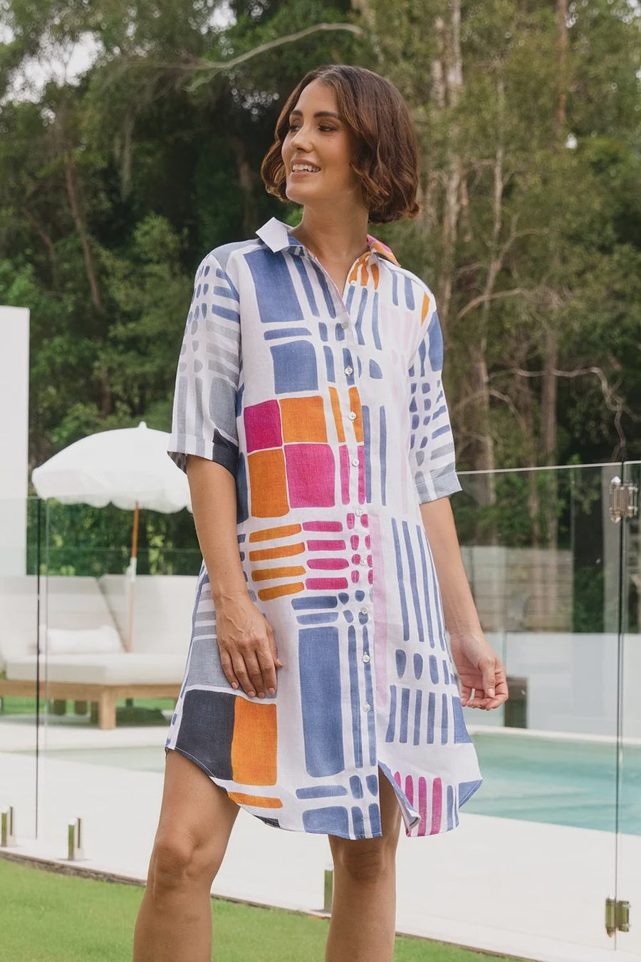 Gallery Linen Shirtmaker Dress – Gallery