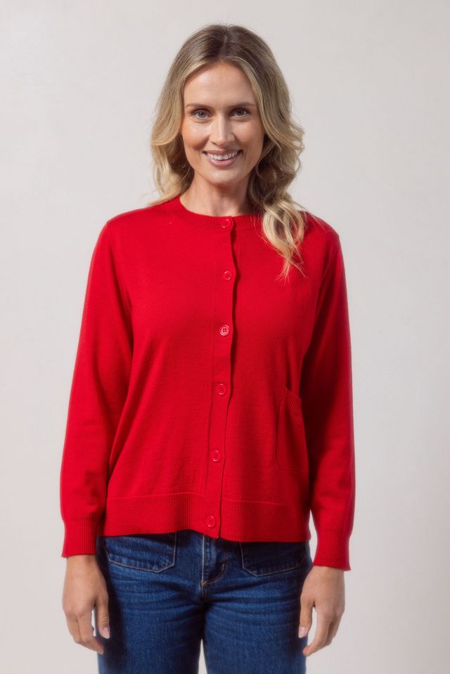 Nylon/Wool Blend Shawl Collar Cardi See Saw