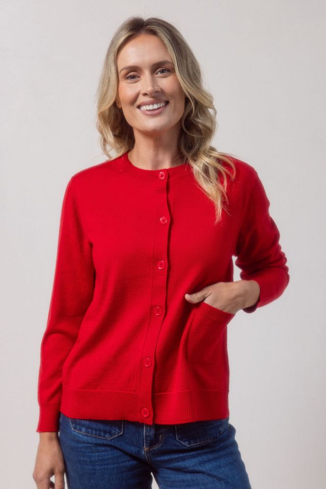 Nylon/Wool Blend Shawl Collar Cardi See Saw