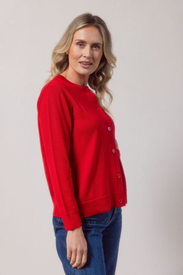 Nylon/Wool Blend Shawl Collar Cardi See Saw