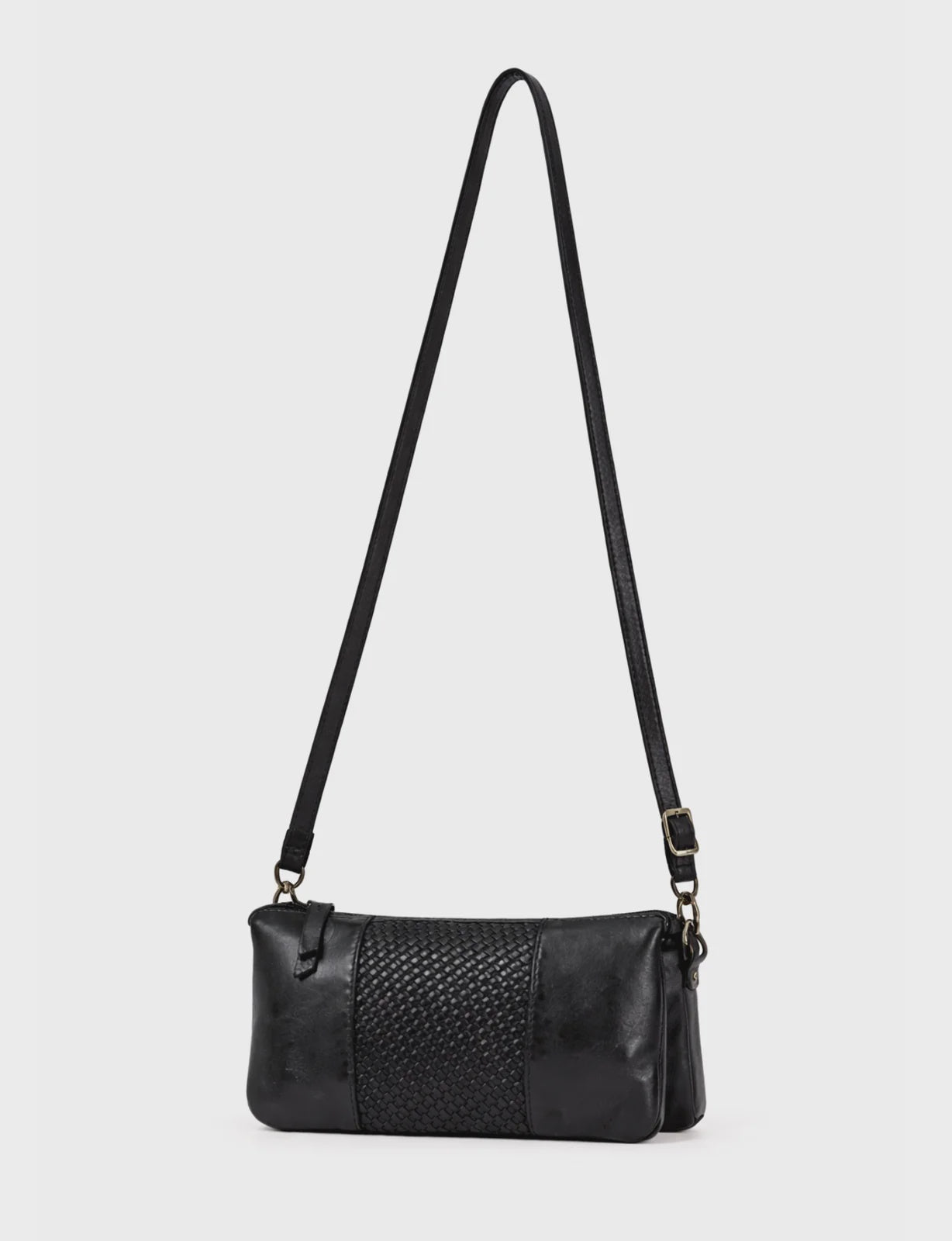 Kiama Woven Panel Detail Leather XBody Bag