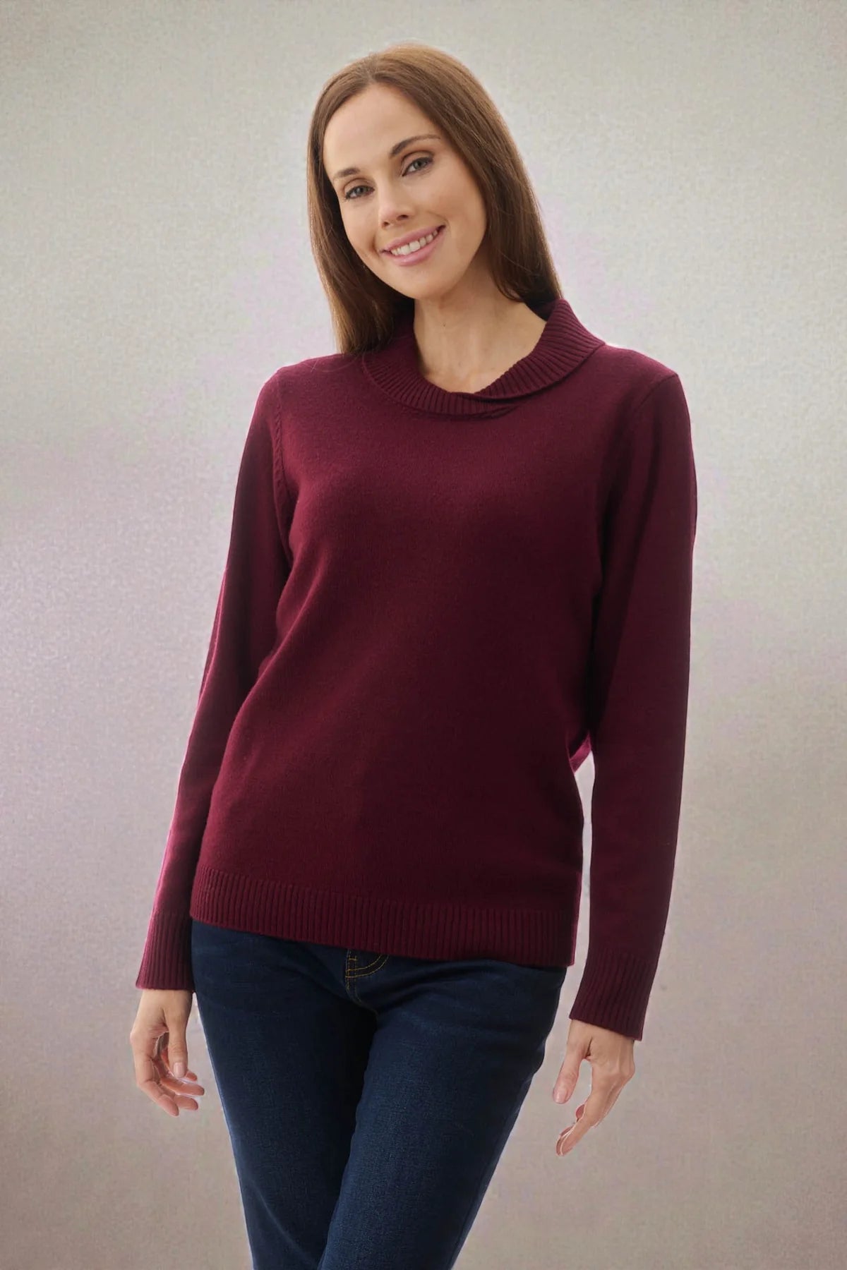 Crossover Neck Jumper - Slade