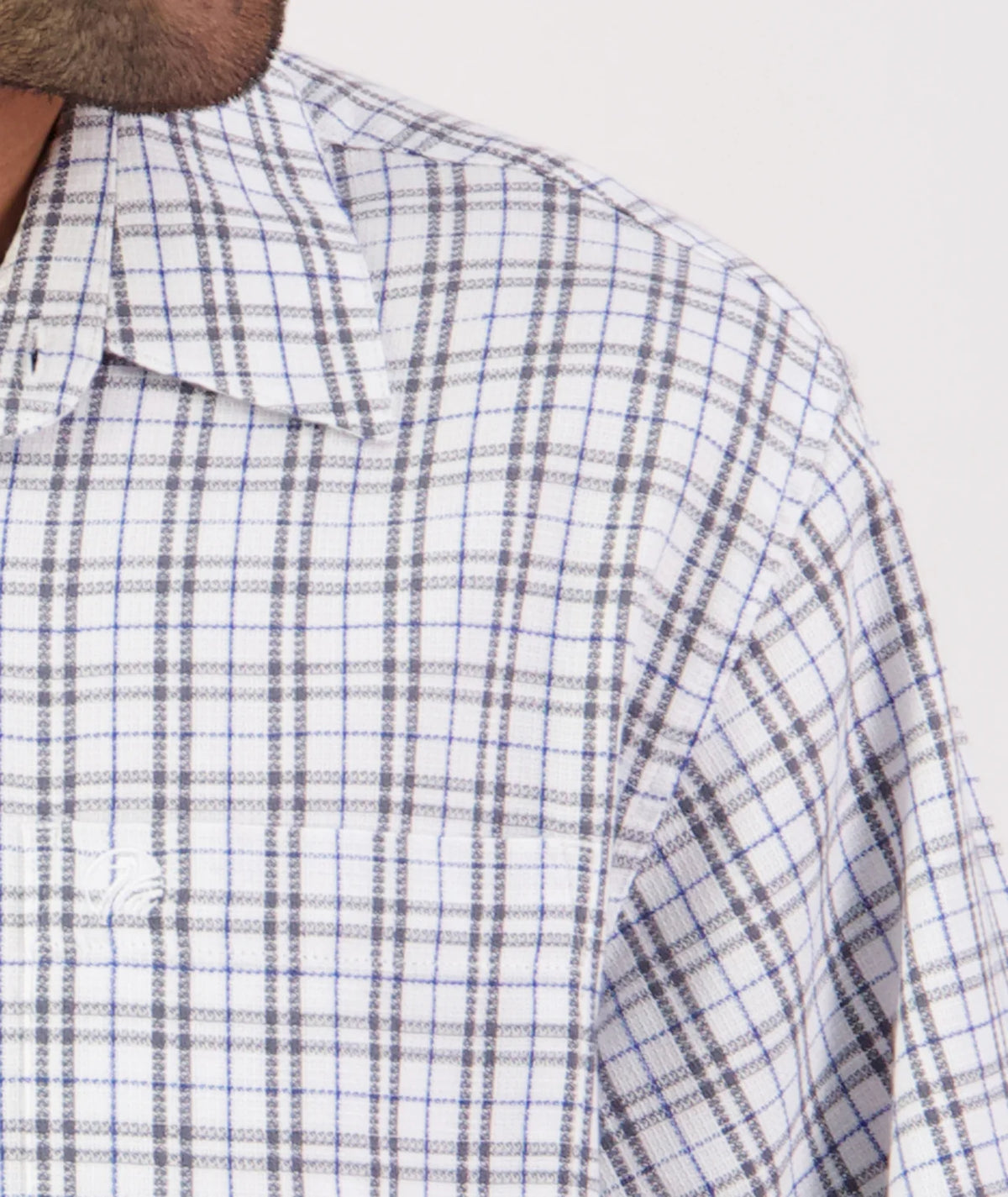 Russell Shirt White/Swanni Blue Grid - Swanndri