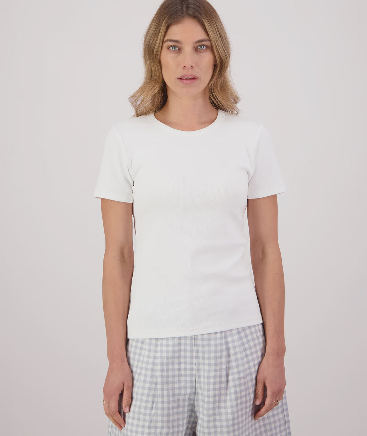 Daisy Ribbed T Shirt White - Swanndri