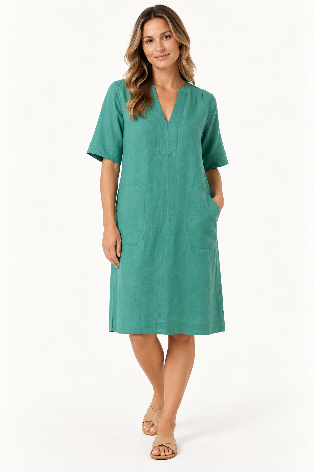 Seafoam Linen Dress - Corfu