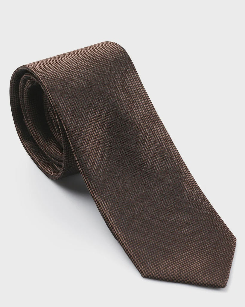 Tie Self Pattern 7cm Chocolate - Carlo Visconti