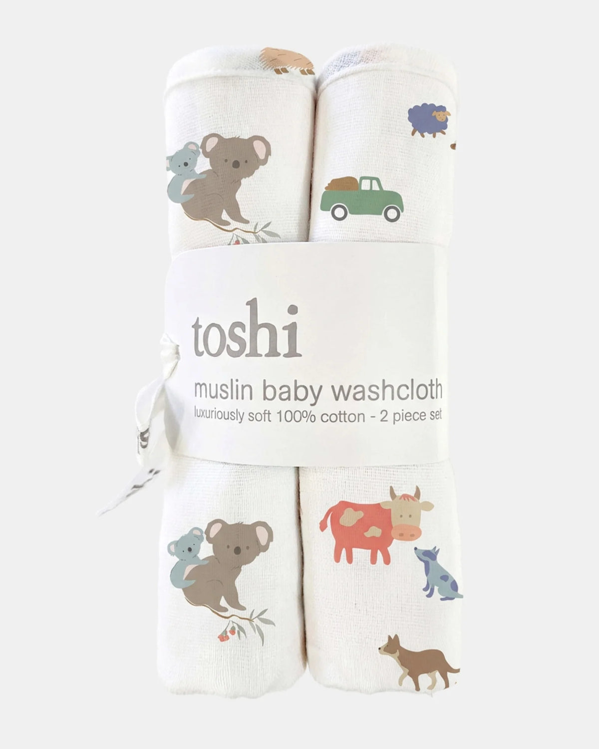 Baby Washcloth Muslin-2pcs Arcadia Station Hands - Toshi