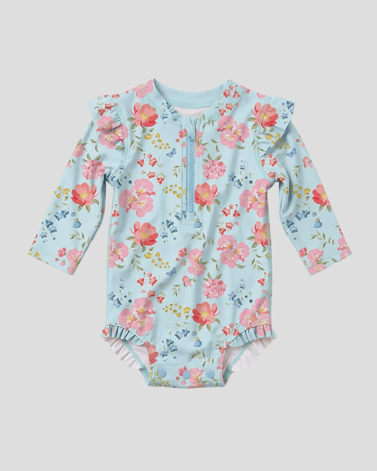 Swim Onesie L/S Twinkle Aqua Garden - Toshi