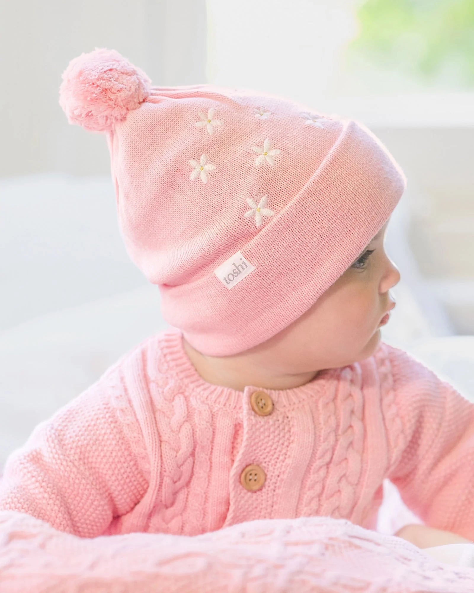 Organic Cardigan Yummy Misty Rose Toshi
