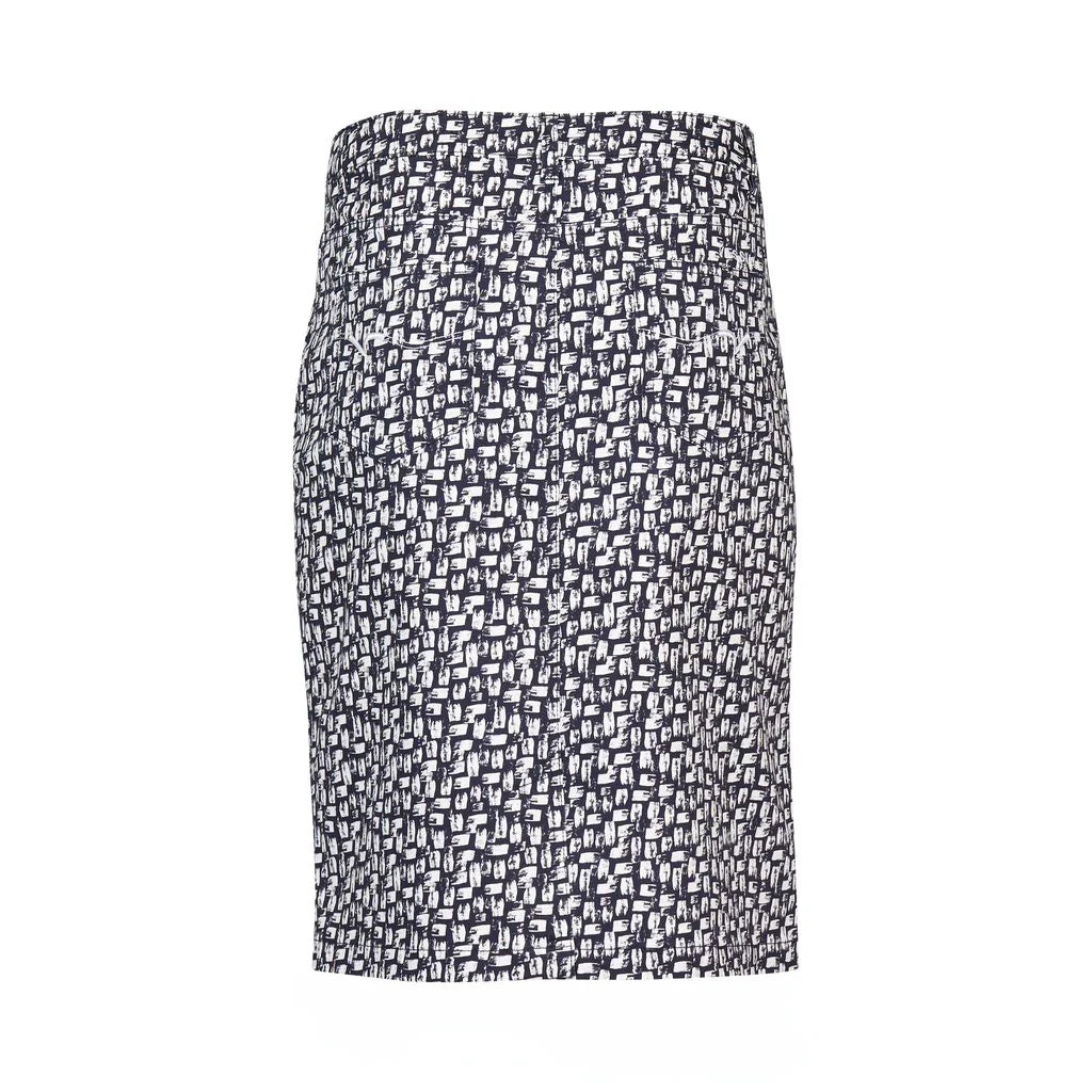 372AV Printed Lightweight Skirt with Centre Back Vent