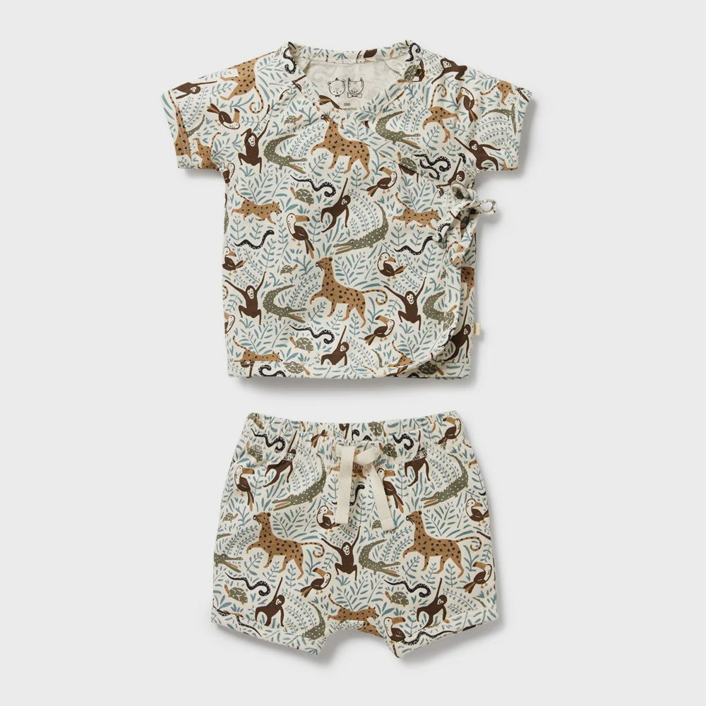 Wilson + Frenchy Mini Jungle Organic Kimono Set