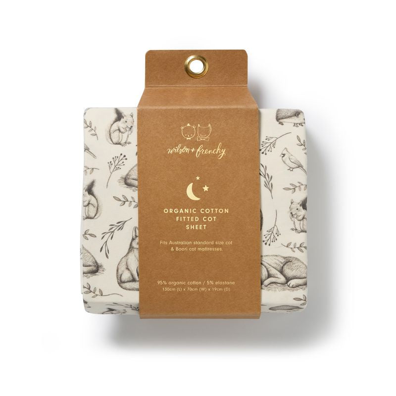 Organic Cot Sheet Foxglove Forest - Wilson + Frenchy