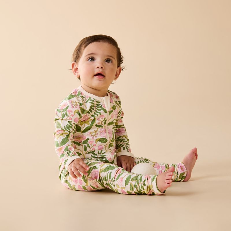 Organic Zipsuit with Feet Ma Fleur - Wilson + Frenchy