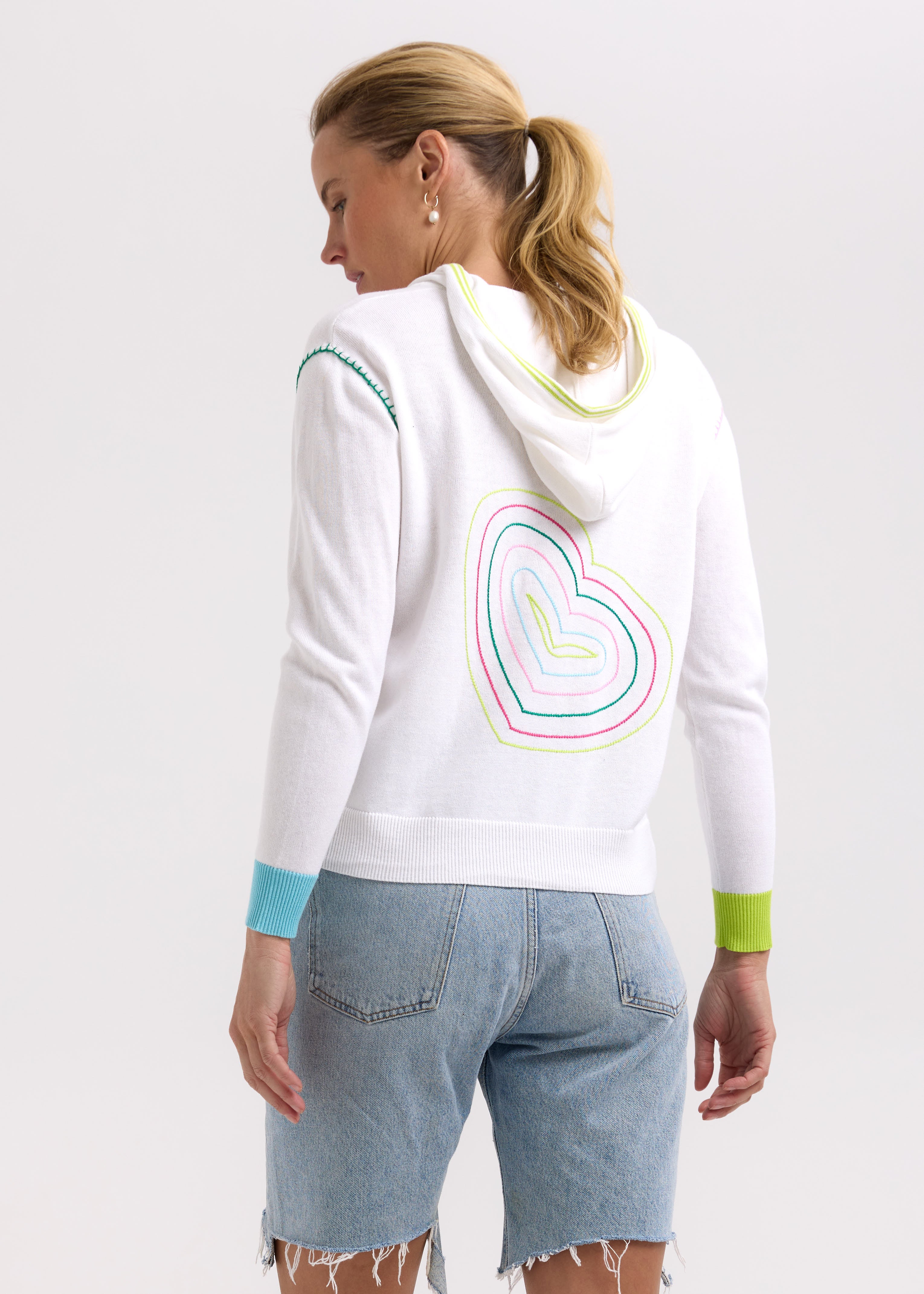 ZP7725 Heart Embroidery Hoodie