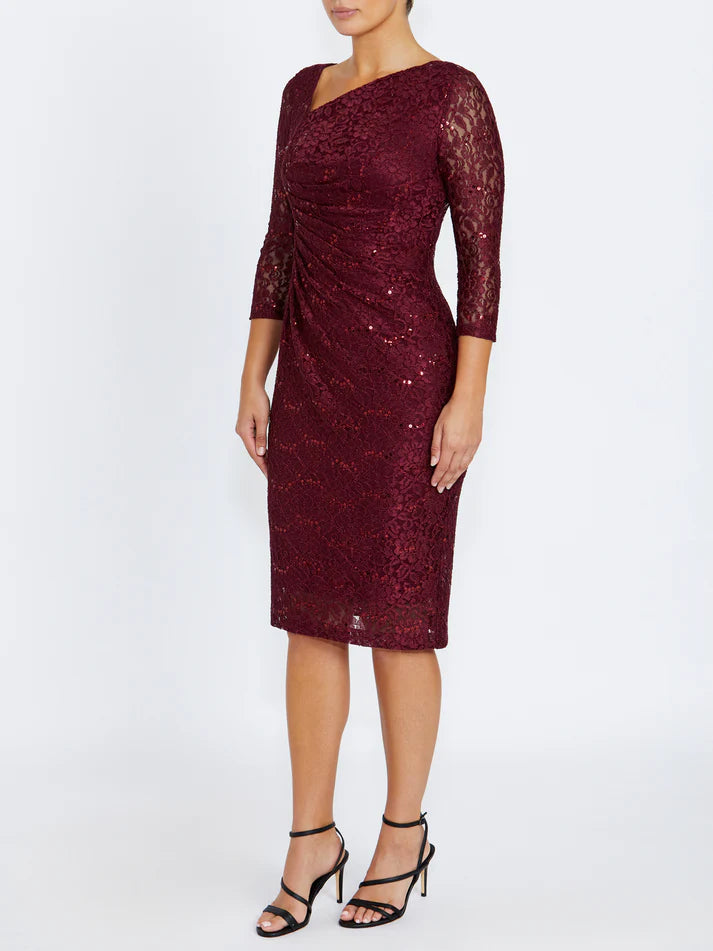 Leighton Stretch Lace Asymmetrical Dress