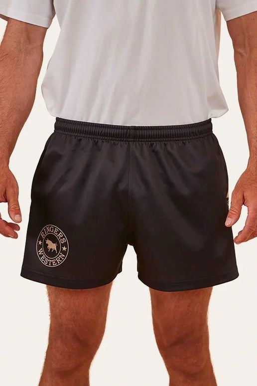 123049RW Mens Footy Shorts - Black