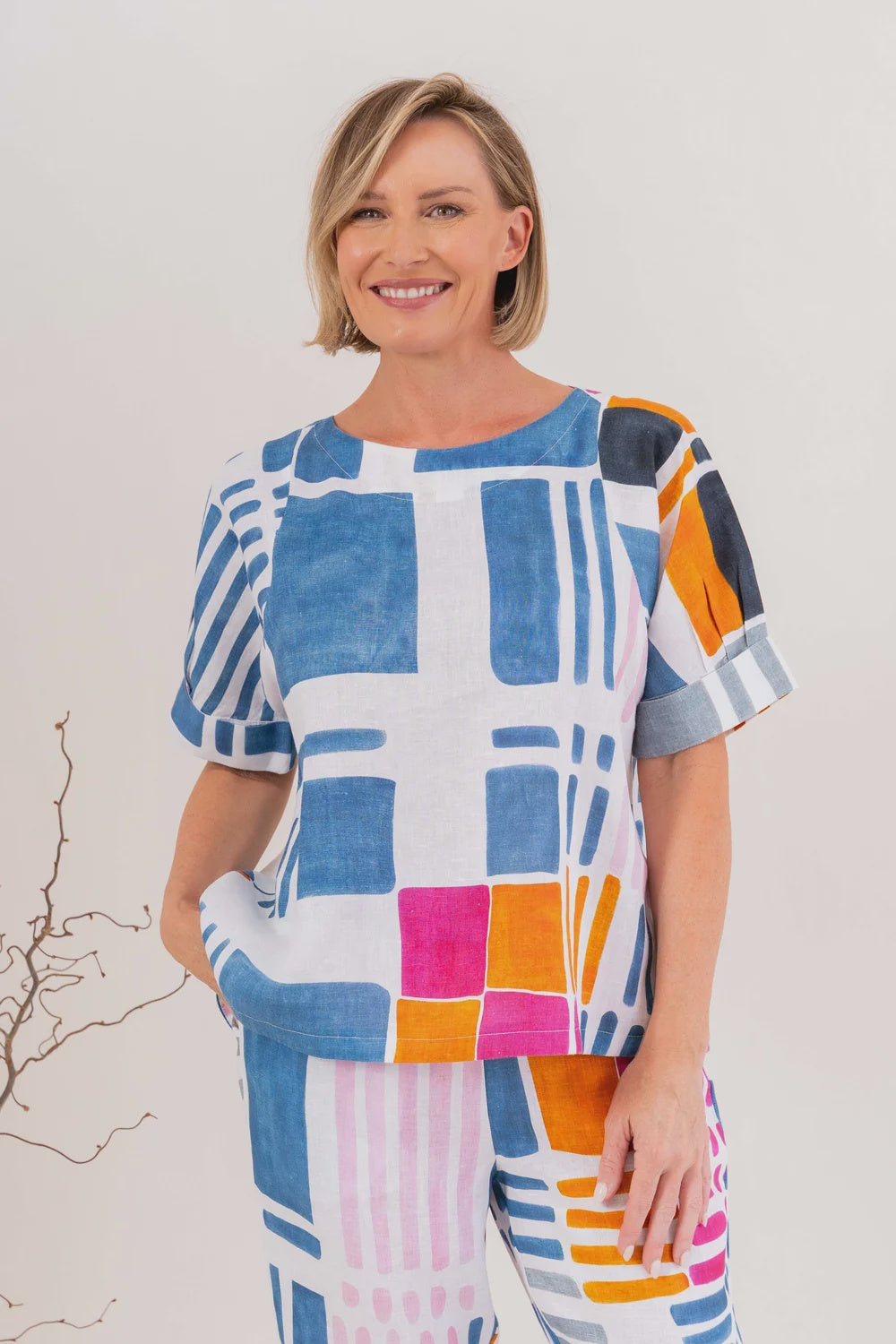 Gallery A Line Linen Top - See Saw