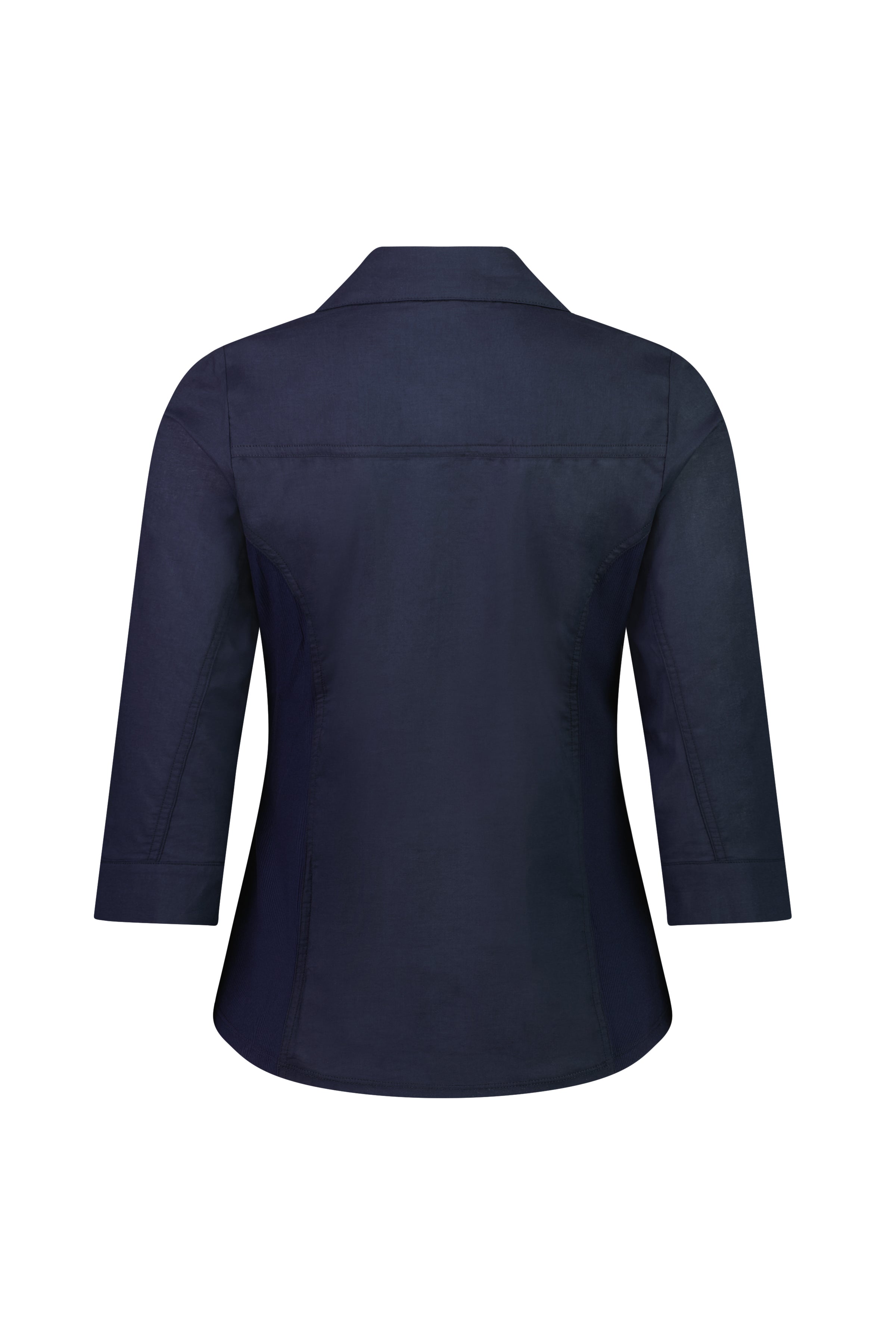 4032 Plain Button Up Shirt With Rib Panels