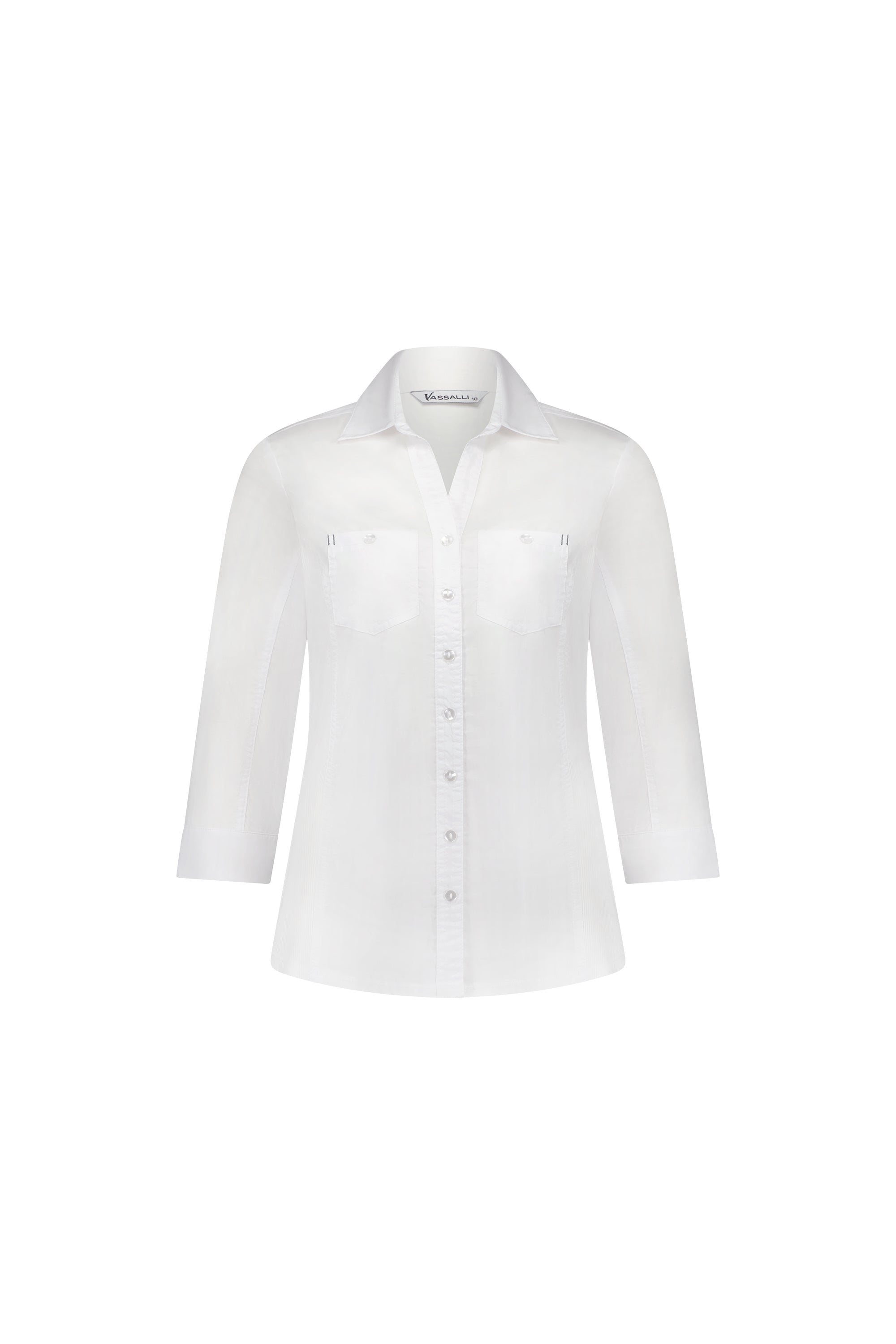 4032 Plain Button Up Shirt With Rib Panels