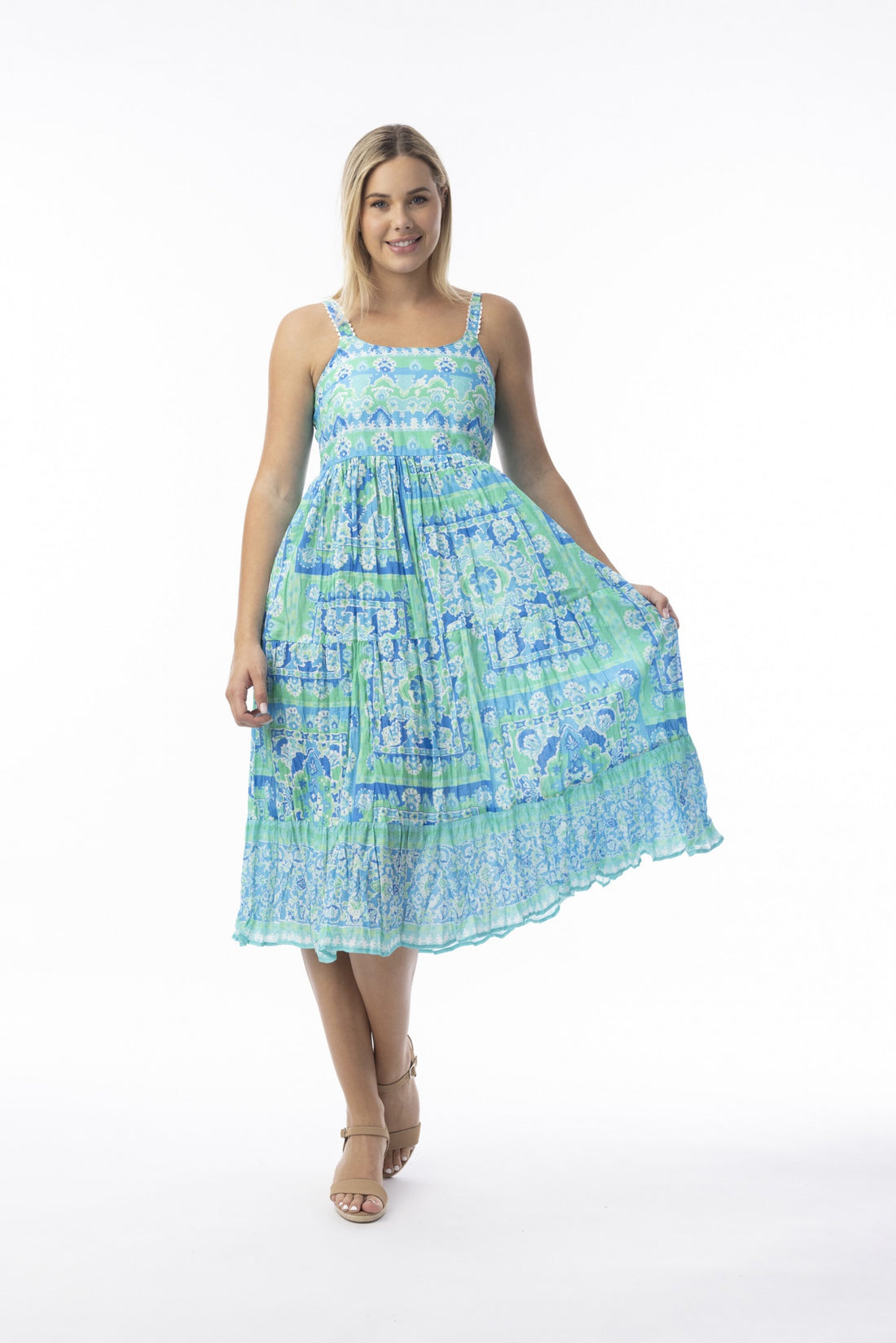 Montevideo Aqua Dress Strappy 10071