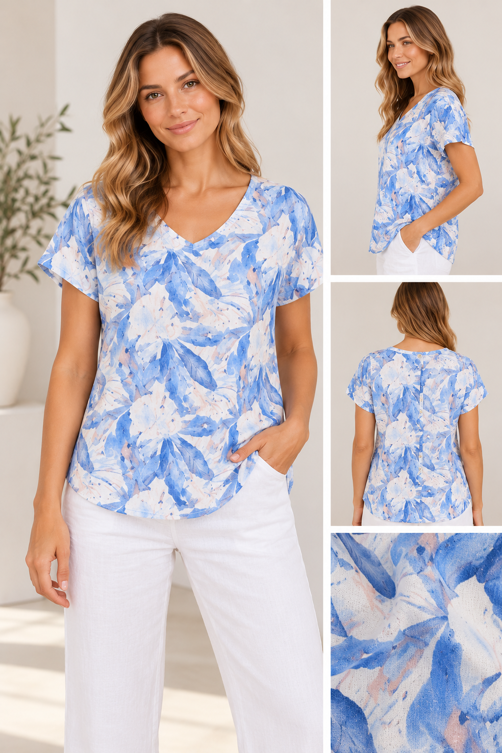 Blue Watercolour Print Top (Lucy) – Givoni