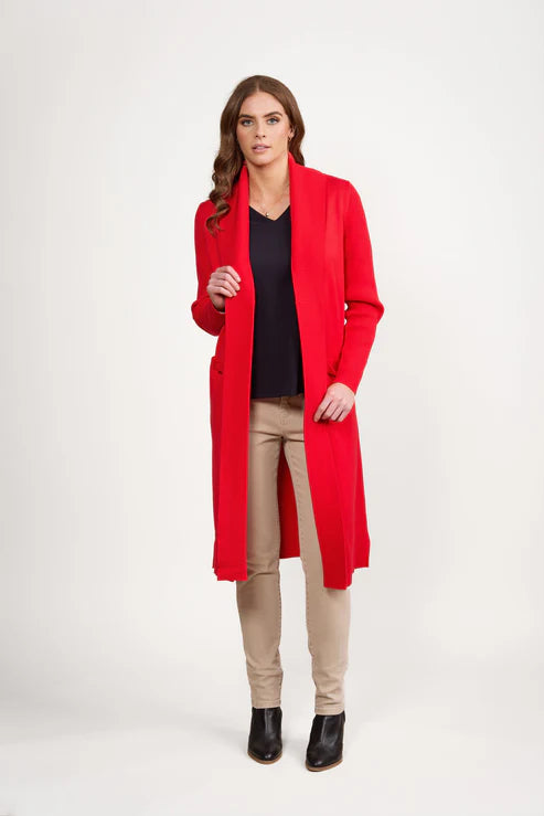1065 Open Longline Cardi with Pockets