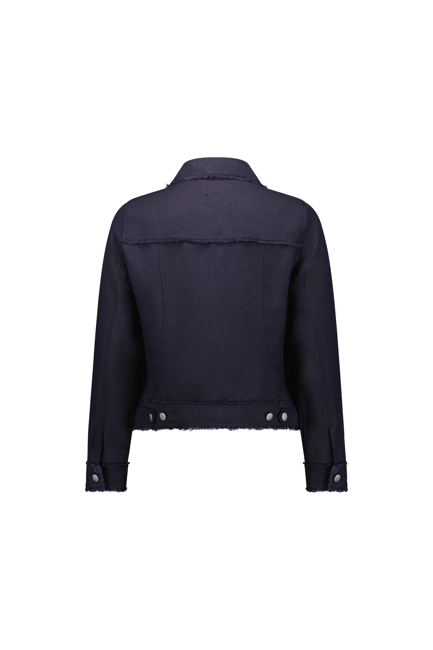 2026A Linen Jacket with Frayed Seams