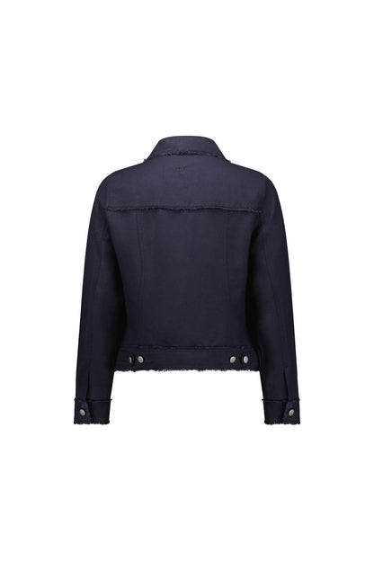 2026A Linen Jacket with Frayed Seams
