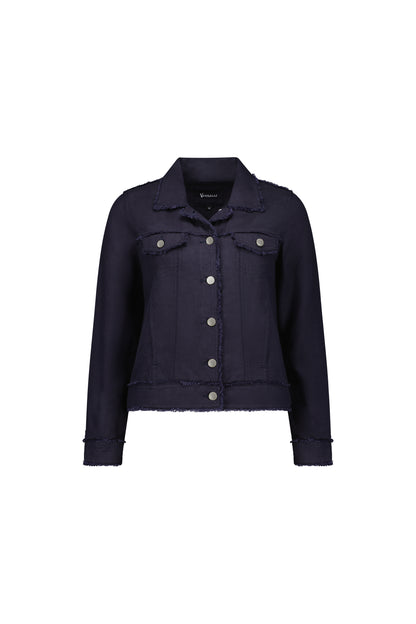 2026A Linen Jacket with Frayed Seams