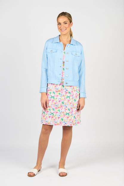 2026A Linen Jacket with Frayed Seams