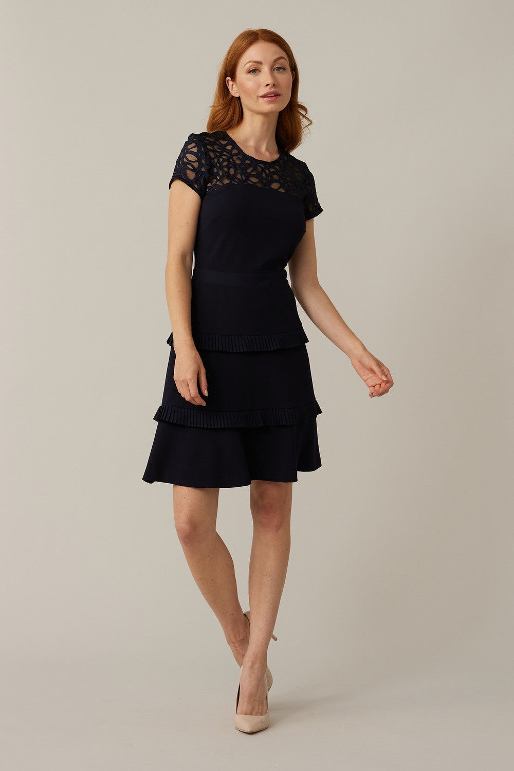 221335 Lace Neckline Dress