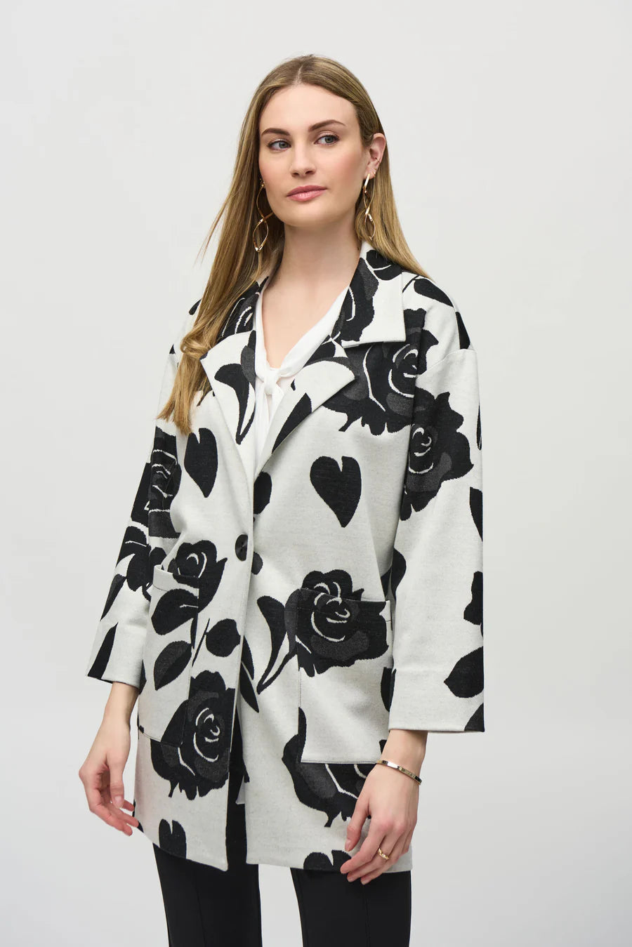 244099 Jacquard Floral Straight Jacket