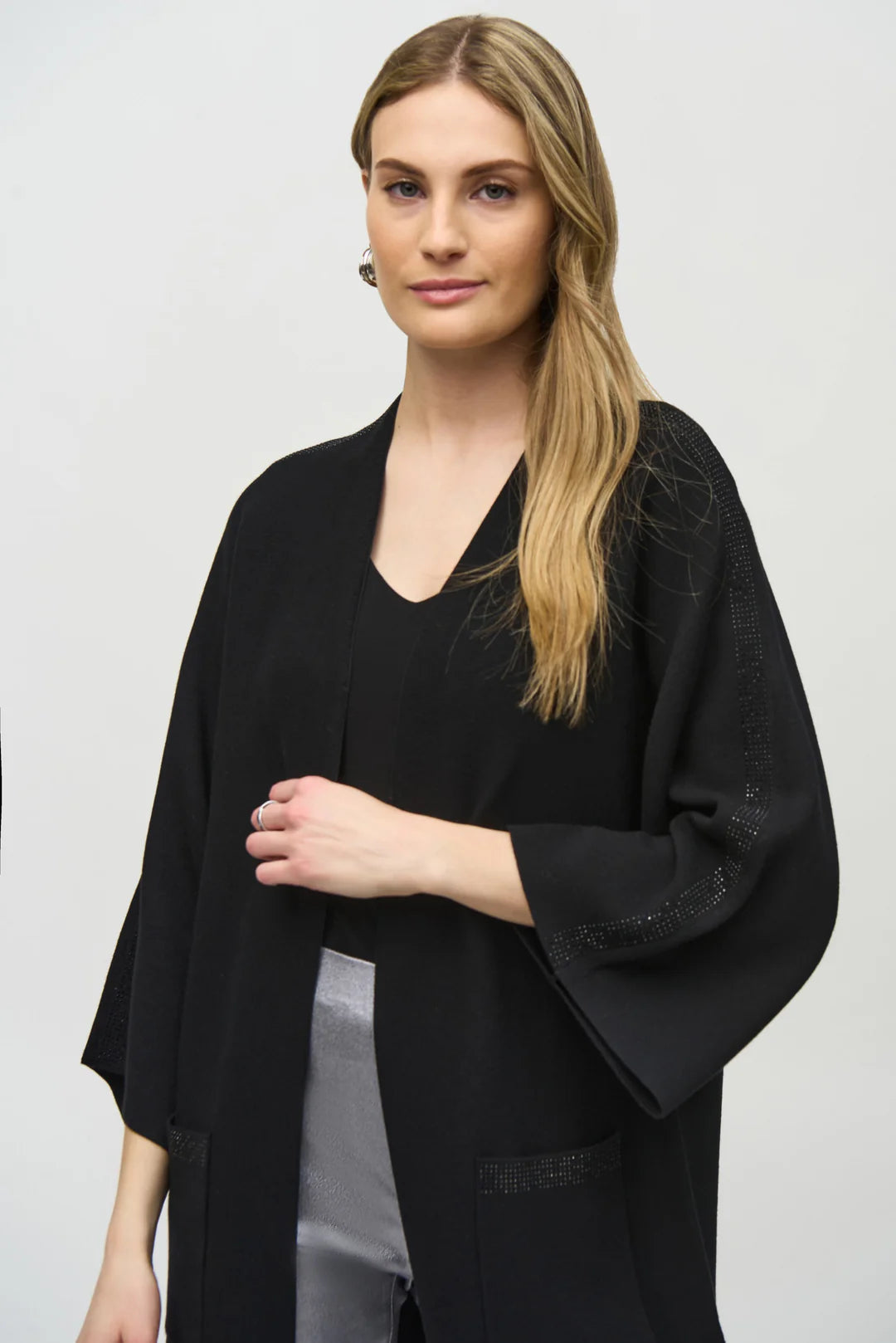 244911 Sweater Knit Kimono Sleeve Cover Up